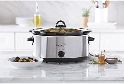 Crock-Pot 7 Quart Oval Manual Slow Cooker – Stainless Steel (Prime 74)
