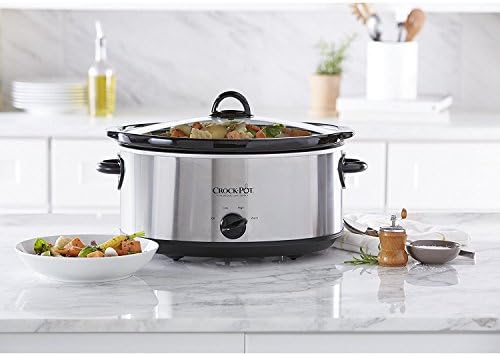 Crock-Pot 7 Quart Oval Manual Slow Cooker – Stainless Steel (Prime 74)