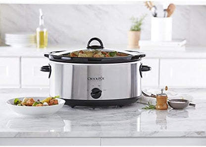 Crock-Pot 7 Quart Oval Manual Slow Cooker – Stainless Steel (Prime 74)