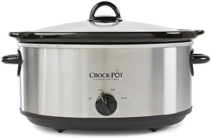 Crock-Pot 7 Quart Oval Manual Slow Cooker – Stainless Steel (Prime 74)