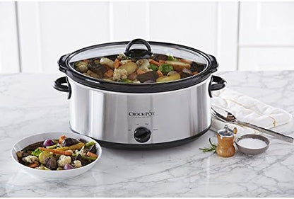 Crock-Pot 7 Quart Oval Manual Slow Cooker – Stainless Steel (Prime 74)