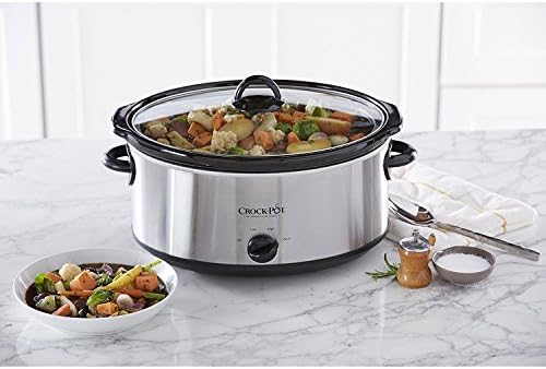 Crock-Pot 7 Quart Oval Manual Slow Cooker – Stainless Steel (Prime 74)