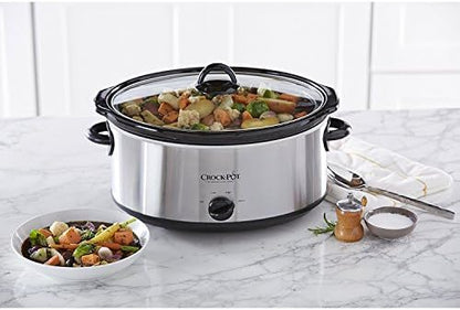 Crock-Pot 7 Quart Oval Manual Slow Cooker – Stainless Steel (Prime 74)