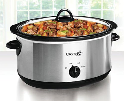 Crock-Pot 7 Quart Oval Manual Slow Cooker – Stainless Steel (Prime 74)