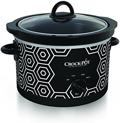Crock-Pot 4.5 Quart Portable Slow Cooker – Black & White (Prime 96)