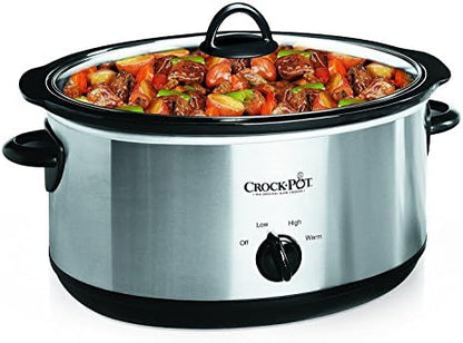 Crock-Pot 7 Quart Oval Manual Slow Cooker – Stainless Steel (Prime 74)