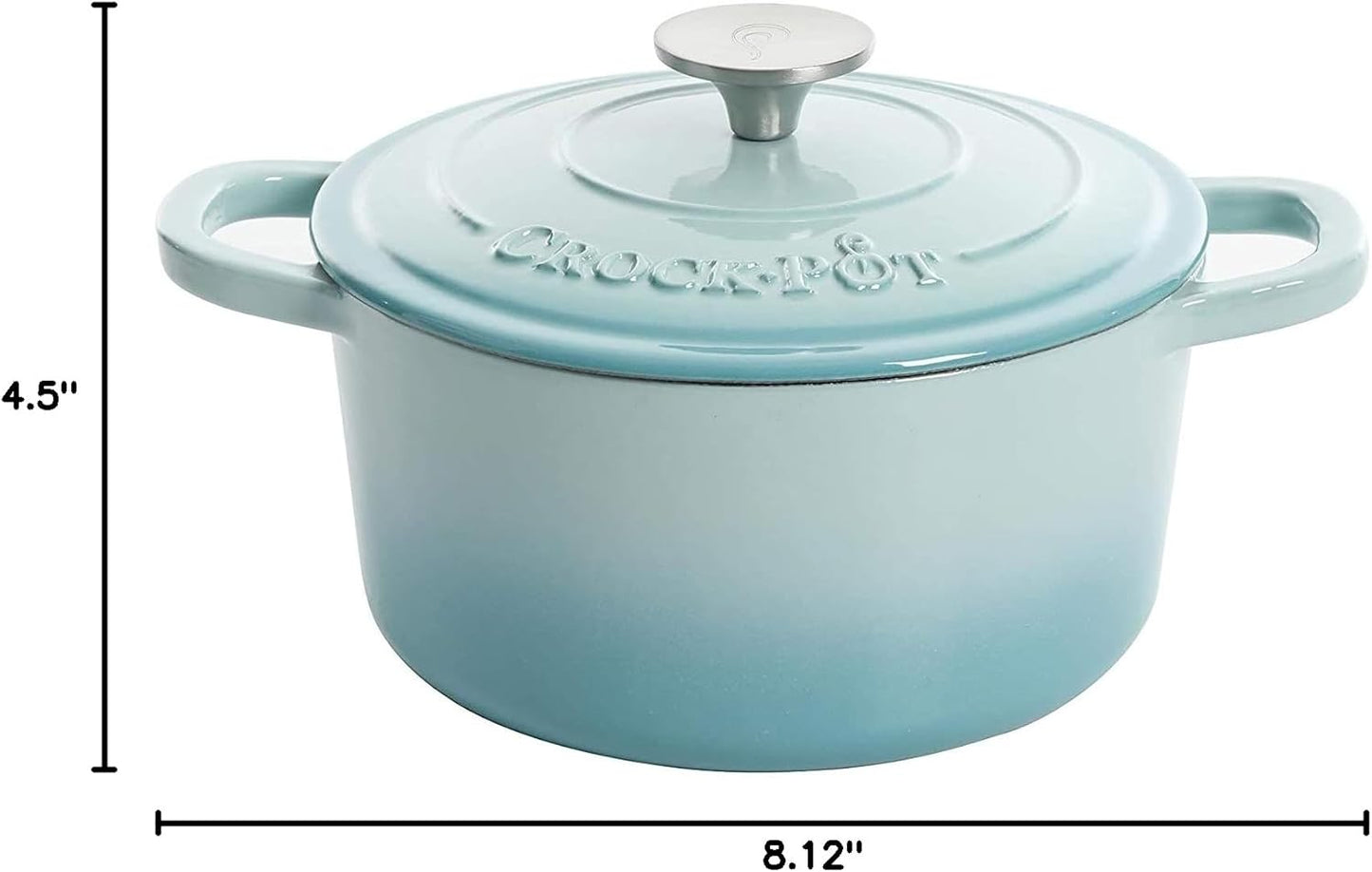 Crock-Pot 3 Quart Enameled Cast Iron Dutch Oven – Aqua (Prime 79)