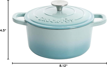 Crock-Pot 3 Quart Enameled Cast Iron Dutch Oven – Aqua (Prime 79)