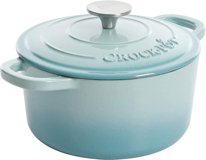Crock-Pot 3 Quart Enameled Cast Iron Dutch Oven – Aqua (Prime 79)